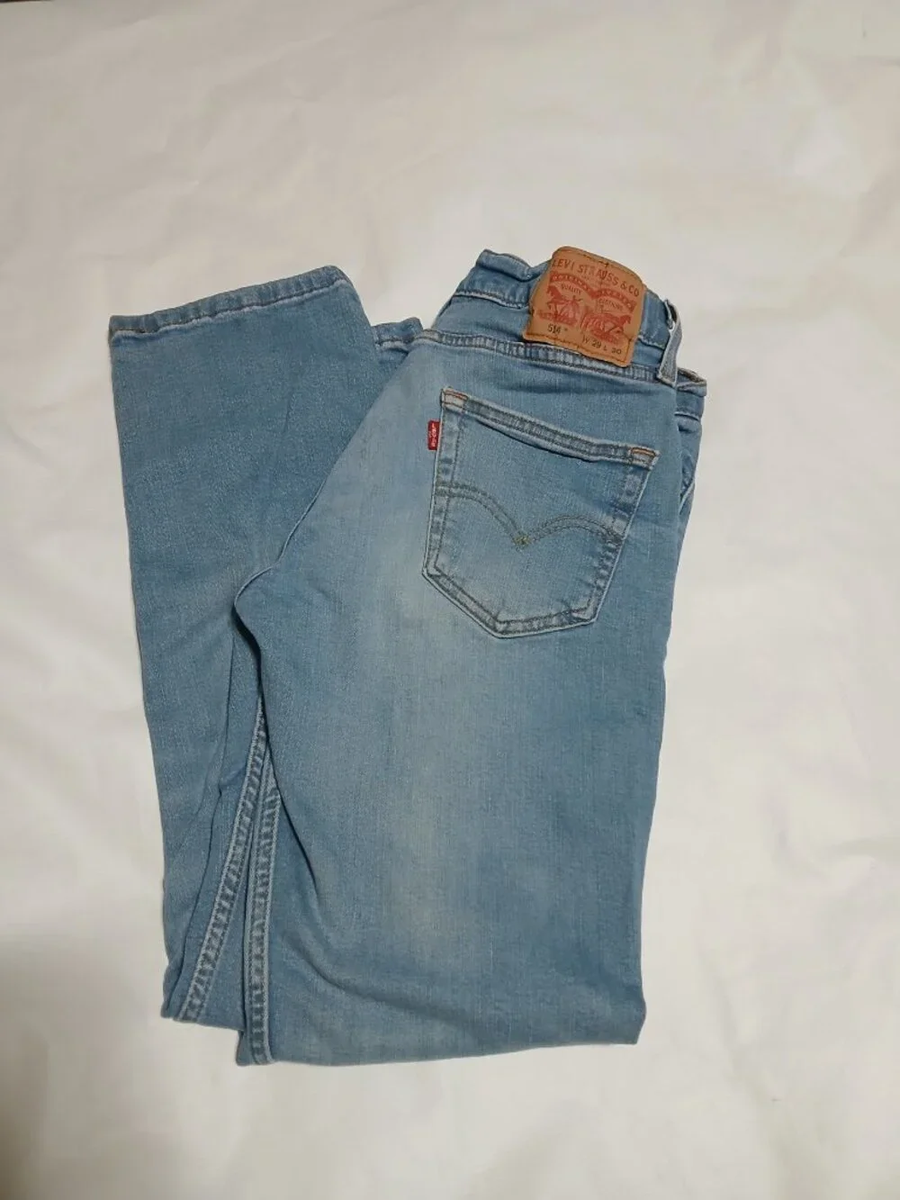 Levi's 514 Straight Fit Men's Jeans 29x30 light Wash blue denim stretch faded